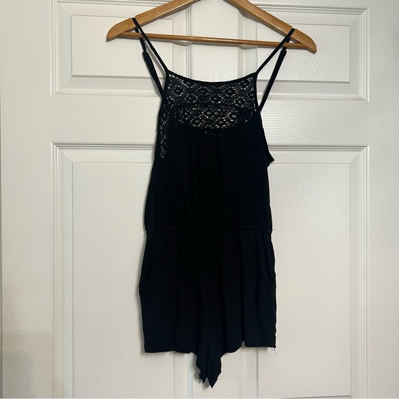 Black Lace Romper - Picture 1 of 3